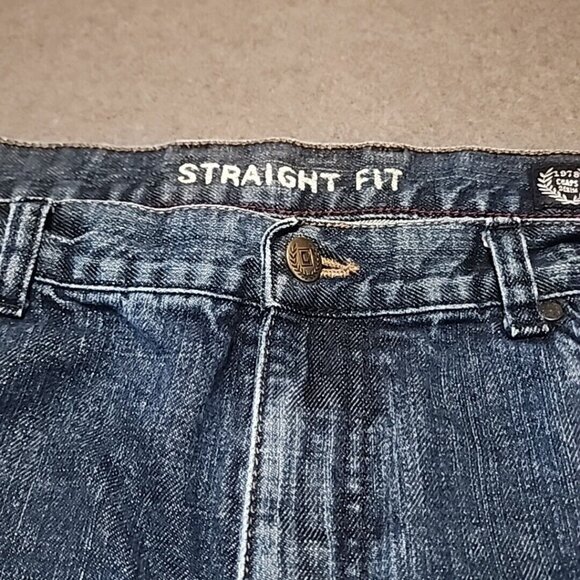 Chaps Denim Straight Fit Mens Jeans 40x30 Classic Blue Cotton - Picture 4 of 7
